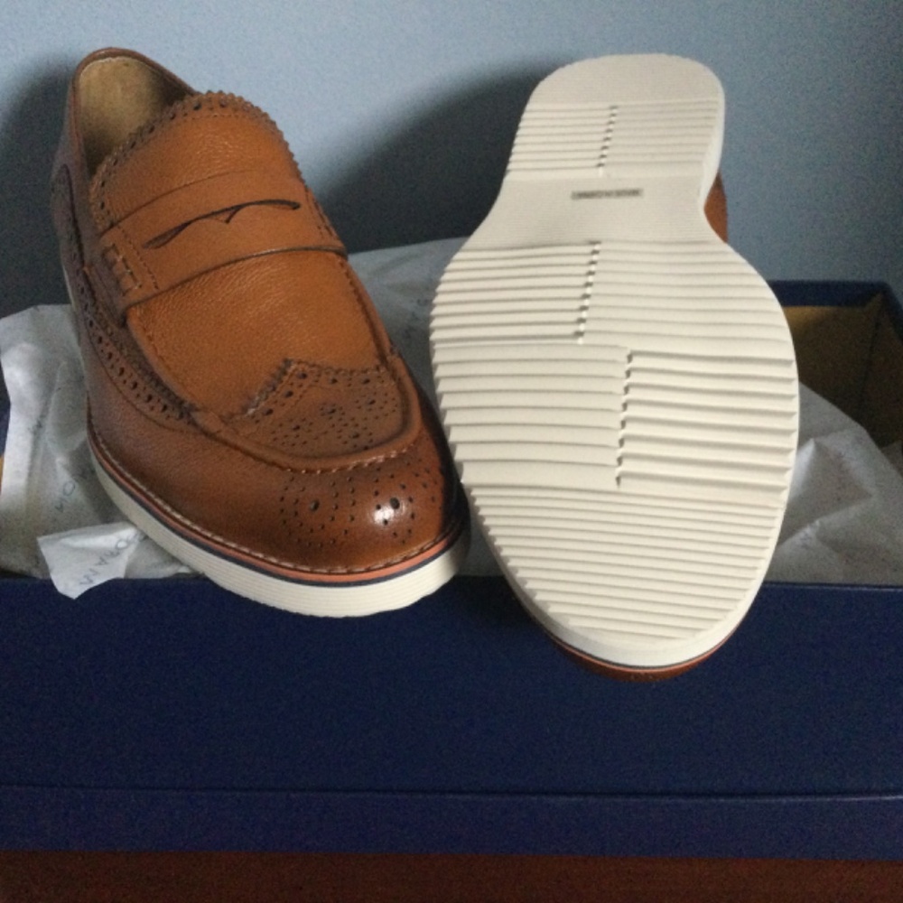 MARC NOLAN Leather BROGUE WiNGTIP loafers …NEW iN BOX - Picture 2 of 7